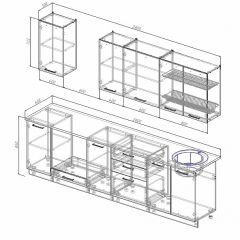 Кухонный гарнитур Антрацит 2800 (Стол. 26мм) в Нижневартовске - nizhnevartovsk.mebel24.online | фото 2