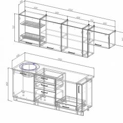 Кухонный гарнитур Лофт 2550 (Стол. 26мм) в Нижневартовске - nizhnevartovsk.mebel24.online | фото 2