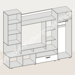 Гостиная Аллегро вариант-3 (Венге/Белфорт) в Нижневартовске - nizhnevartovsk.mebel24.online | фото 3