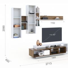 Гостиная Невио-2 Дуб крафт золотой/Белый в Нижневартовске - nizhnevartovsk.mebel24.online | фото 2