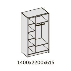 ИННЭС-5 Шкаф-купе 2-х дв. 1400 (2дв. Ф1 - бодега белая) в Нижневартовске - nizhnevartovsk.mebel24.online | фото 2