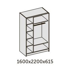 ИННЭС-5 Шкаф-купе 2-х дв. 1600 (2дв. Ф1 - венге) в Нижневартовске - nizhnevartovsk.mebel24.online | фото 2
