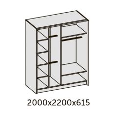 ИННЭС-5 Шкаф-купе 2-х дв. 2000 (2 дв. Ф3 - венге вст. экокожа корич) в Нижневартовске - nizhnevartovsk.mebel24.online | фото 2