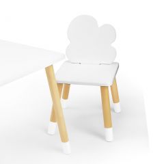 Комплект детской мебели стол и два стула Облачко (Белый/Белый/Береза) в Нижневартовске - nizhnevartovsk.mebel24.online | фото