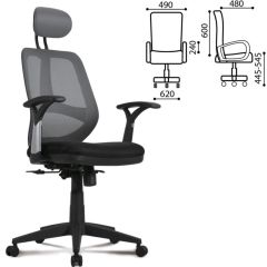 Кресло BRABIX "Saturn ER-400" (черное/серое) 530871 в Нижневартовске - nizhnevartovsk.mebel24.online | фото 2