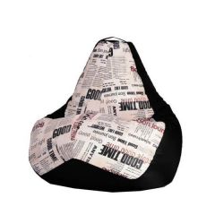 Кресло-мешок XL Газета-Black в Нижневартовске - nizhnevartovsk.mebel24.online | фото 1