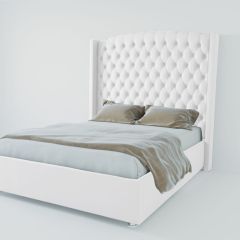 Кровать Берлин ЛЮКС с ПМ 1200 (экокожа белая) в Нижневартовске - nizhnevartovsk.mebel24.online | фото 2