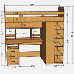 Кровать-чердак Аракс в Нижневартовске - nizhnevartovsk.mebel24.online | фото 4