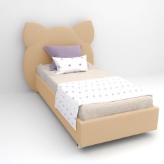 Кровать Котя с ортопедическим основанием 800 (экокожа бежевый) в Нижневартовске - nizhnevartovsk.mebel24.online | фото 1