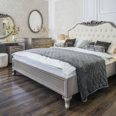 Кровать Мокко 1600 с мягким изголовьем + основание (серый камень) в Нижневартовске - nizhnevartovsk.mebel24.online | фото