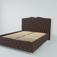 Кровать Нягань с ортопедическим основанием 1400 (экокожа коричневая) в Нижневартовске - nizhnevartovsk.mebel24.online | фото 2