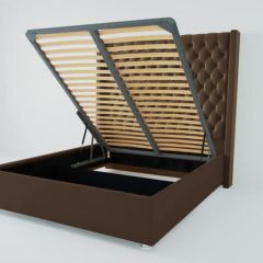 Кровать Версаль ЛЮКС с ПМ 1800 (экокожа коричневая) в Нижневартовске - nizhnevartovsk.mebel24.online | фото 2