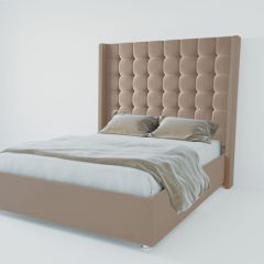 Кровать Венеция ЛЮКС с ПМ 800 (велюр серый) в Нижневартовске - nizhnevartovsk.mebel24.online | фото 2
