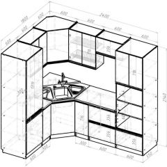 Кухонный гарнитур Амели оптима 1800х2400 мм в Нижневартовске - nizhnevartovsk.mebel24.online | фото 2