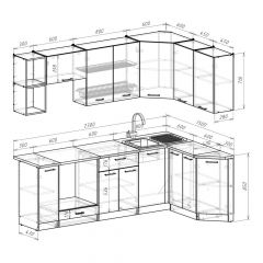 Кухонный гарнитур Лариса прайм 5 2300х1500 мм в Нижневартовске - nizhnevartovsk.mebel24.online | фото 2