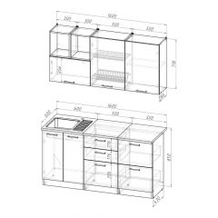 Кухонный гарнитур Лариса стандарт 4 1600 мм в Нижневартовске - nizhnevartovsk.mebel24.online | фото 2