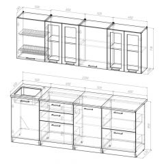 Кухонный гарнитур Лоретта компакт 2200 мм в Нижневартовске - nizhnevartovsk.mebel24.online | фото 2