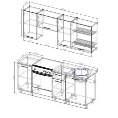 Кухонный гарнитур Вегас 2000 (Стол. 26мм) в Нижневартовске - nizhnevartovsk.mebel24.online | фото 3