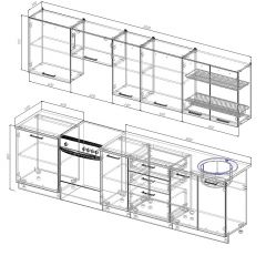 Кухонный гарнитур Вегас 3000 (Стол. 26мм) в Нижневартовске - nizhnevartovsk.mebel24.online | фото 2