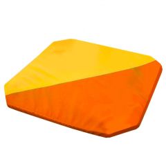 Мат гимнастический 1,3x1,3x0,05м складной скошенные углы цв.оранжевый-желтый в Нижневартовске - nizhnevartovsk.mebel24.online | фото