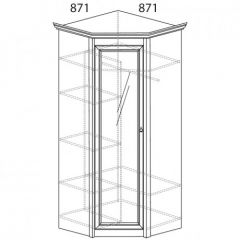 Шкаф угловой №641 "Флоренция" Фасад глухой (угол 871*871) Дуб оксфорд в Нижневартовске - nizhnevartovsk.mebel24.online | фото 2