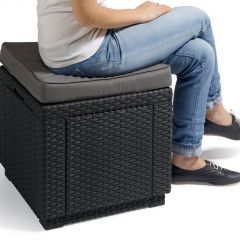 Пуфик Куб с подушкой (Cube with cushion) графит - прохладный серый в Нижневартовске - nizhnevartovsk.mebel24.online | фото 2