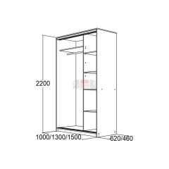МИРАЖ 10.2 (620) Шкаф для платья и белья в Нижневартовске - nizhnevartovsk.mebel24.online | фото 2
