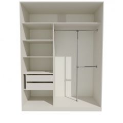 Шкаф-купе 1500 серии NEW CLASSIC K4+K4+B2+PL4 (2 ящика+F обр. штанга) профиль «Капучино» в Нижневартовске - nizhnevartovsk.mebel24.online | фото 2