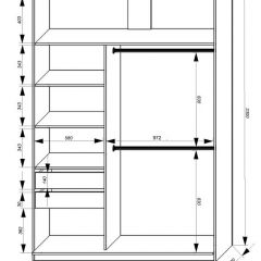 Шкаф-купе 1600 серии SOFT D8+D2+B2+PL4 (2 ящика+F обр.штанга) профиль «Графит» в Нижневартовске - nizhnevartovsk.mebel24.online | фото 2