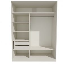 Шкаф-купе 1700 серии NEW CLASSIC K2+K2+B2+PL2(2 ящика+1 штанга+1 полка) профиль «Капучино» в Нижневартовске - nizhnevartovsk.mebel24.online | фото 2