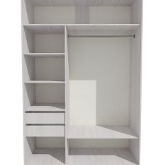 Шкаф-купе 1700 серии SILVER S1+S1+B2+PL2 (2 ящика+1 штанга+1 полка) профиль «Серебро» в Нижневартовске - nizhnevartovsk.mebel24.online | фото 2