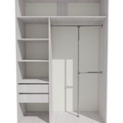 Шкаф-купе 1700 серии SILVER S3+S4+B2+PL4 (2 ящика+F обр.штанга) профиль «Серебро» в Нижневартовске - nizhnevartovsk.mebel24.online | фото 2