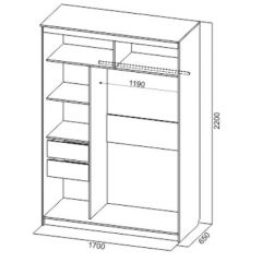 Шкаф-купе №19 Серия 3 Инфинити с зеркалами (1700) Ясень Анкор светлый в Нижневартовске - nizhnevartovsk.mebel24.online | фото 6