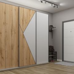 Шкаф-купе 2100 серии SOFT D2+D7+D3+B22+PL2 (по 2 ящика лев/прав+1штанга+1полка) профиль «Графит» в Нижневартовске - nizhnevartovsk.mebel24.online | фото