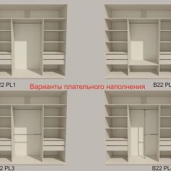 Шкаф-купе 2100 серии SOFT D4+D4+D4+B22+PL1 (по 2 ящика лев/прав+1штанга) профиль «Графит» в Нижневартовске - nizhnevartovsk.mebel24.online | фото 5