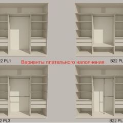Шкаф-купе 2100 серии SOFT D5+D5+D5+B22+PL4 (по 2 ящика лев/прав+2штанги) профиль «Графит» в Нижневартовске - nizhnevartovsk.mebel24.online | фото 4