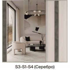 Шкаф-купе 2250 серии SILVER S5+S1+S5 B22+PL2 (по 2 ящика лев/прав+1 штанга+1 полка) профиль «Серебро» в Нижневартовске - nizhnevartovsk.mebel24.online | фото 8