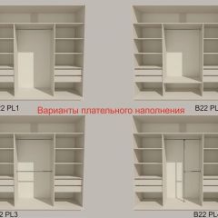 Шкаф-купе 2400 серии SOFT D2+D7+D3+B22+PL2 (по 2 ящика лев/прав+1штанга+1полка) профиль «Графит» в Нижневартовске - nizhnevartovsk.mebel24.online | фото 6