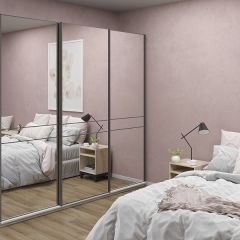 Шкаф-купе 2400 серии SOFT D4+D4+D4+B22+PL1 (по 2 ящика лев/прав+1штанга) профиль «Графит» в Нижневартовске - nizhnevartovsk.mebel24.online | фото