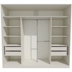 Шкаф-купе 2450 серии NEW CLASSIC K1+K1+K1+B22+PL4 (по 2 ящика лев/прав+F обр.штанга) профиль «Капучино» в Нижневартовске - nizhnevartovsk.mebel24.online | фото 2