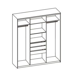 Шкаф-купе 3-х дв. с 1м зерк (ЛДСП бодега белая/бодега белая) в Нижневартовске - nizhnevartovsk.mebel24.online | фото 2