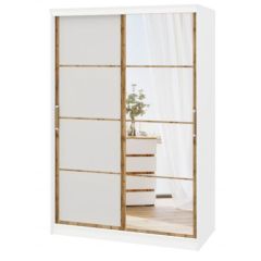 Шкаф-купе ПШ-2.9 1500 Фасад Флагман (Белый жемчуг/Дуб Вотан) в Нижневартовске - nizhnevartovsk.mebel24.online | фото