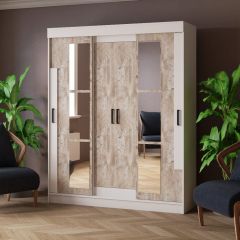 Шкаф-купе ТВИСТ Белый/Дуб юкон в Нижневартовске - nizhnevartovsk.mebel24.online | фото