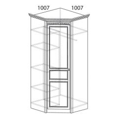 Шкаф угловой №183 "Лючия" Фасад зеркало (Угол 1007*1007) Дуб оксфорд в Нижневартовске - nizhnevartovsk.mebel24.online | фото 2