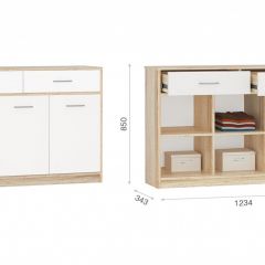 Система Стелс Комод 3д2ящ Дуб сонома/Белый в Нижневартовске - nizhnevartovsk.mebel24.online | фото 2
