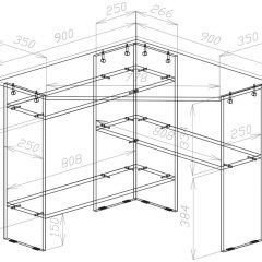 Стол письменный СП-2 (угловой) дуб грей в Нижневартовске - nizhnevartovsk.mebel24.online | фото 3