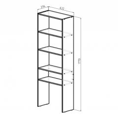 Стеллаж Элемент-1 (дуб сонома) в Нижневартовске - nizhnevartovsk.mebel24.online | фото 2