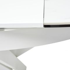 Стол TRENTO 120 HIGH GLOSS STATUARIO Белый мрамор глянцевый, керамика/ белый каркас, ®DISAUR в Нижневартовске - nizhnevartovsk.mebel24.online | фото 9