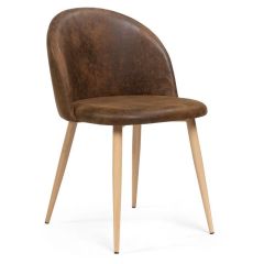 Стул на металлокаркасе Aldo dark brown / wood в Нижневартовске - nizhnevartovsk.mebel24.online | фото