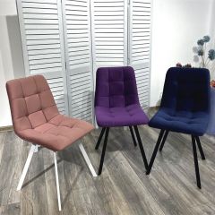 Стул CHILLI-Q SQUARE розовый #15, велюр / белый каркас, 4 шт./1 к, М-City в Нижневартовске - nizhnevartovsk.mebel24.online | фото 5